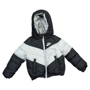 Baby Boys Nike Hooded‎ Chevron Puffer Jacket Size 2T